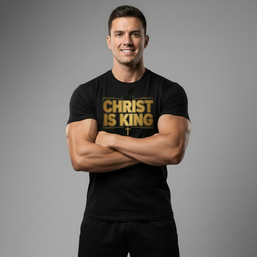 Christ Is King T-Shirt — Gold Foil Christian Faith Tee