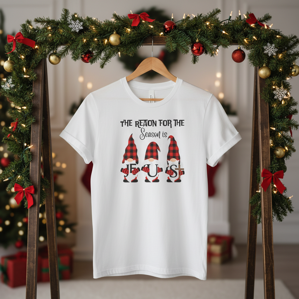 Gnome-themed Holiday Tee, Unisex Jersey Short Sleeve T-Shirt, Perfect for Christmas, Family Gatherings, Holiday Parties, Gift for Him/Her