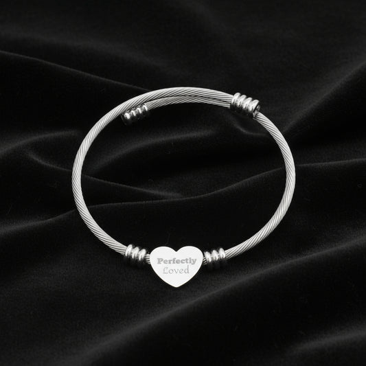 Engraved Heart Cuff Bracelet - Perfect Gift for Loved Ones