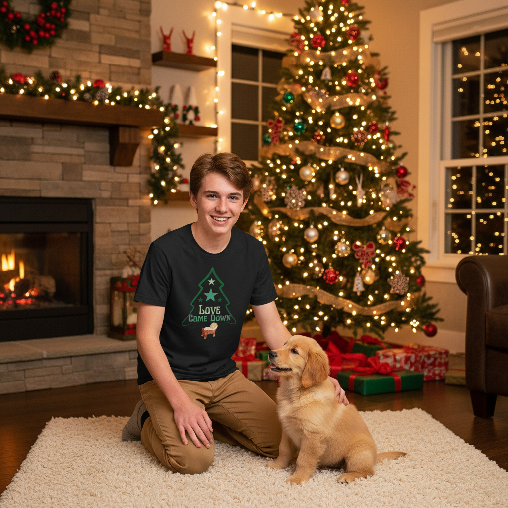 Christmas Tree T‑Shirt — "Love Came Down" Holiday Tee