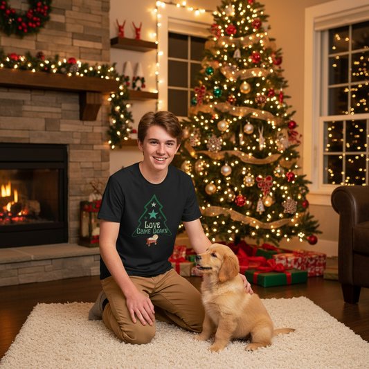 Christmas Tree T‑Shirt — "Love Came Down" Holiday Tee