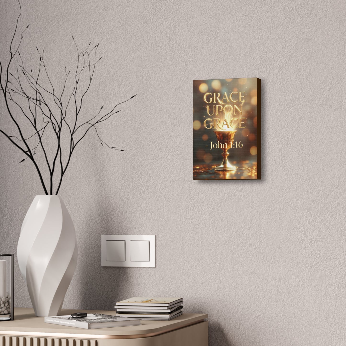 "Upon Grace" John 1:16 Canvas Wall Art